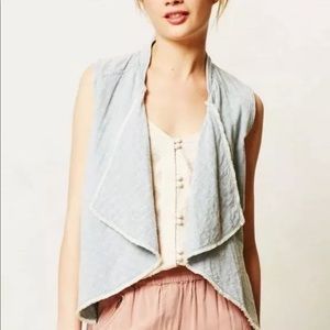 Anthropologie Hie Hei Chambray Vest Large
